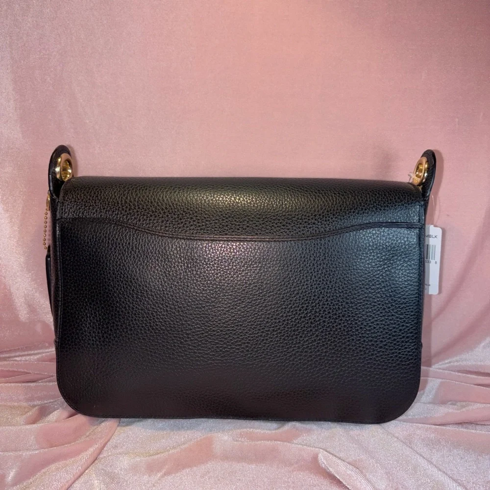 NWT Authentic Coach Jes Messenger Crossbody – Black Pebbled Leather F72703 - Picture 6 of 8